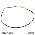 Black 45cm silicone cord necklace with gold clasp, 1.5mm thickness variant for pendants - Gold-1.5MM