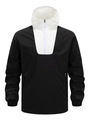 Giacca sportiva da uomo con design a blocchi di colore bianco e nero e cappuccio - XS / Nero