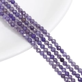 Faceted purple zircon beads 3mm round crystal strands for DIY jewelry making - 1 Strand (Approx 120 Pieces) / Purple / 3mm