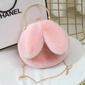 Roze pluche crossbodytas met goudkleurig rond handvat en kettingriem voor dames mode - Lotusroze