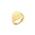 Square signet ring in 18K gold plated stainless steel with To the one I love engraving - To the one i love