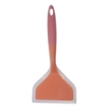 Spatola in silicone rosa e arancione con design bicolore per pentole antiaderenti - Manico Rosa + Arancione