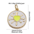 Specifiche dettagliate delle dimensioni per il ciondolo a cuore con smalto a raggiera - Stile Cuore Giallo-Verde in Smalto (150-04)