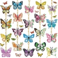 DIY butterfly 5D diamond painting keychains in various colorful artistic patterns - YS-9 Artistic Butterfly Series (15Pcs)