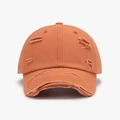 Distressed orange-brown baseball cap in washed cotton twill with ripped vintage details - Orange (24A187)