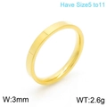 Minimalist 3mm wide golden polished stainless steel ring band available in sizes 5 to 11 - US 5 / Gold