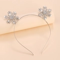 Serre-tête flocon de neige argenté élégant avec strass brillants sur cadre en métal - Style Flocon de Neige / Argenté