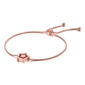 Adjustable rose gold star bracelet with sparkling zircon charms and a pull-chain clasp - Rose Gold