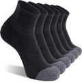 6-pack of men's crew sports socks with cushioned soles and grey reinforced toes - Free Size 39-47 / Black