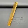 Detailed size view of yellow hair comb model AH-05 with measurements and grip holes - AH-05 / Double-Sided Thin and Thick Teeth Comb