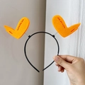 Funny yellow chicken wing headband with bouncy springs on a black plastic hair hoop - Chicken Wing Spring Hairband