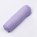 Solid light purple voile scarf with elegant fringe trim and textured linen feel - Light Purple