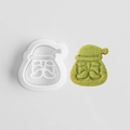 Mini Christmas cookie cutter set with cartoon Stormtrooper character shape and green cookie - E0855-Santa Claus