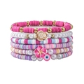 6-teiliges Boho-Armbandset mit Perlen, Muschelschildkröte, Blumenanhängern und Perlen - SY0380-1 (Bunte Schildkröte Böser Blick Set)