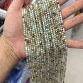 Faceted natural stone beads in mixed pastel colors for handmade jewelry making - Multi Amazonite 3mm