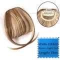 Detailed view of 13cm brown and light blonde hair fringe with internal secure clip - Coffee + Light Gold-12H613