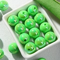 Spherical green pearlescent acrylic beads for DIY jewelry and mobile chains - Grass Green