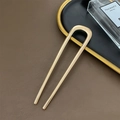 Minimalistische U-vormige gouden haarpeld elegant haarstyling accessoire voor dames - Goud