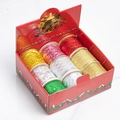 Metallic Christmas ribbon set in luxury gift box with gold and silver glitter rolls - Gift Box Packing / Multi-roll Set