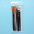 5-piece essential makeup brush set with black handles in a portable travel pouch - Full Black 5Pcs Set PVC Packaging / All Black