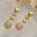 Exquisite 18K gold plated teardrop earrings with sparkling cubic zirconia on mirror - Large Triple-layer Waterdrop (2.9cm)