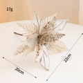 Glittering beige artificial Christmas flower decoration for wreaths and festive ornaments - Champagne