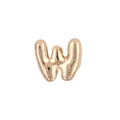 Minimalist gold bubble letter W pendant with 3D puffed design and polished finish - Letter W / Gold