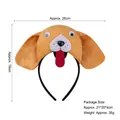 Plush yellow dog headband for children featuring floppy ears and a playful red tongue - 3D Pug Dog