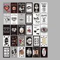 Lot de 30 cartes postales vintage style fille avec motifs cœurs et fraises rouges - Vache Noire et Blanche