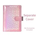 Pink holographic glitter A5 A6 binder cover with snap closure without accessories - Starry Pink Glitter (Cover Only)