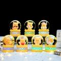 Cute yellow flocked bear crystal ball night light with a warm glowing cartoon base - Full Set / Big Cutie Crystal Ball