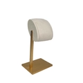 Minimalist gold metal watch display stand with premium cream white velvet pillow - Beige Single Rod