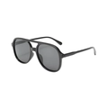 Klassieke aviator zonnebril met dubbele brug zwart frame en donkere glazen voor buiten - Zwart Frame Grijze Lenzen
