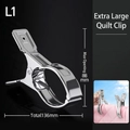 Set of 8 extra-large stainless steel quilt clips with strong windproof grip for laundry - XL Quilt Clips - 8 Pack