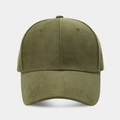 Close-up of army green cotton baseball cap showing twill texture and stitching - Adjustable / Army Green