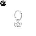 Κοσμήματα piercing από τιτάνιο ASTM F136 με τρεις πολύτιμους λίθους μαρκίζα - Τιτάνιο ASTM F136 / Ασημένιο Σχέδιο Βεντάλια Marquise
