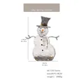 Lighted Christmas snowman decoration with top hat and 60 LEDs, 118cm tall model - Large Lighted Flocking Iron Snowman (60 LEDs)