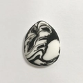 Mini marble pattern finger puff with soft sponge texture for precise makeup - Bulk/Loose Packaging / Black and White Marble