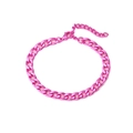 Bracelet gourmette en acier inoxydable rose avec fermoir mousqueton et chaîne d'extension - Rose Rouge