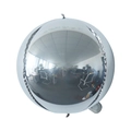 Glossy silver 4D mirror foil balloon with high-reflective metallic finish in a sphere shape - 10" / Silver