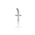 Polished silver stainless steel cross pendant with high-shine reflective finish - DZ10 (Cross) / Silver