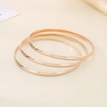 Three-piece stackable minimalist rose gold plated stainless steel thin bangles - Rose Gold Set (3 Rings)