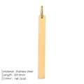 Ciondolo rettangolare minimalista in acciaio inossidabile oro 14K in stile 30x3mm - 30*3 Oro