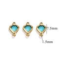 Three blue teardrop crystal pendants in gold stainless steel frames with 7.5mm height - 2-Hole-Sky Blue / Gold