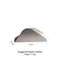 Staggered stainless steel napkin holder with a brushed metal finish in 17x3.5x14.5cm size - Staggered Style / 17x3.5x14.5cm