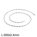 Collana a sfere in acciaio inossidabile argento lunga 500mm con diametro sfere di 2,4mm - Catena a Sfere Tonde (KN107367-Z) / 500x2.4mm