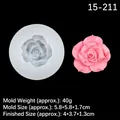 Stampo in silicone per rose 3D per fondente e candele con campione di fiore rosa - 3#15-211 Rosa / Trasparente