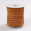 Sparkling 1cm gold metallic glitter ribbon roll on a white spool for DIY gift wrapping - Orange 09