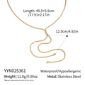 Infografik mit Maßen und Gewicht der goldenen Schlangenkette aus Edelstahl - Schlangenkette Y-Form Drop Halskette (YYN025361)