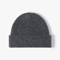 Gorro de punto acanalado gris oscuro con dobladillo ancho para el calor de invierno - Gris Oscuro (23B088)